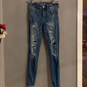 American Eagle jegging distressed